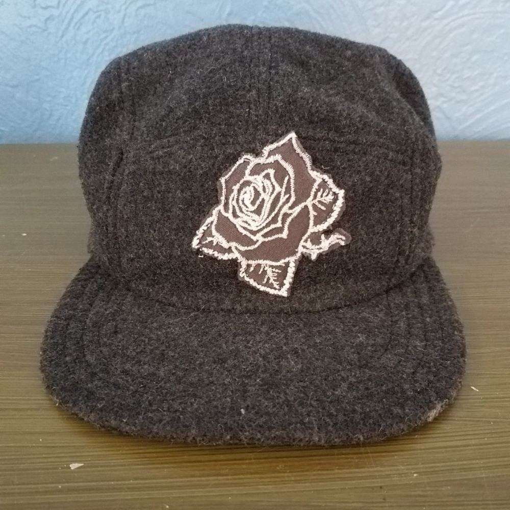 Wool 5 Panel Hat with Rose